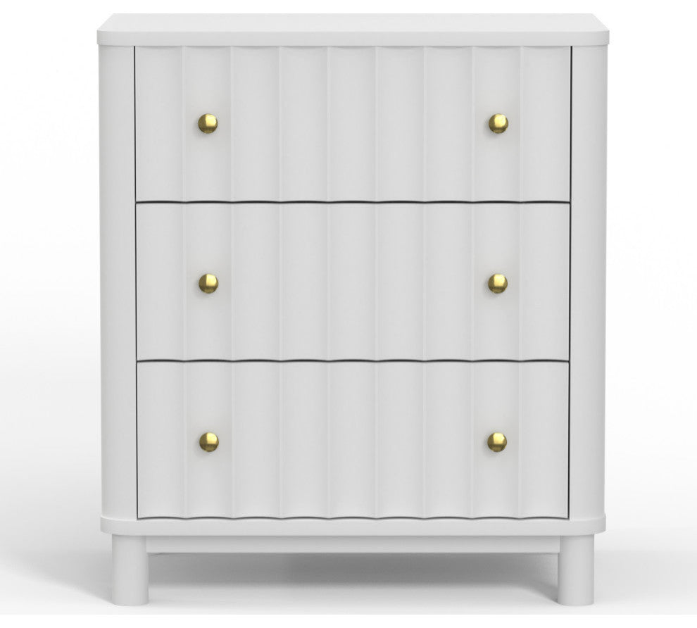 Stapleton 3 Drawer Small Chest, White