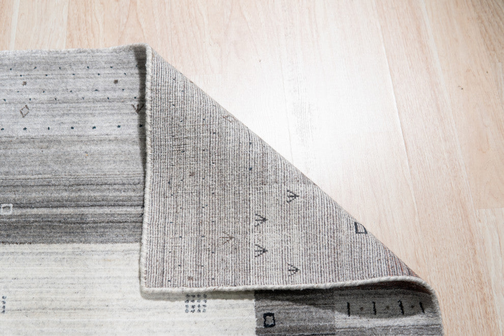 Gray Transitional Modern Gabbeh Area Rug