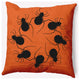 20" x 20" Spider Wreath Indoor/Outdoor Polyester Throw Pillow, Dusty Orange