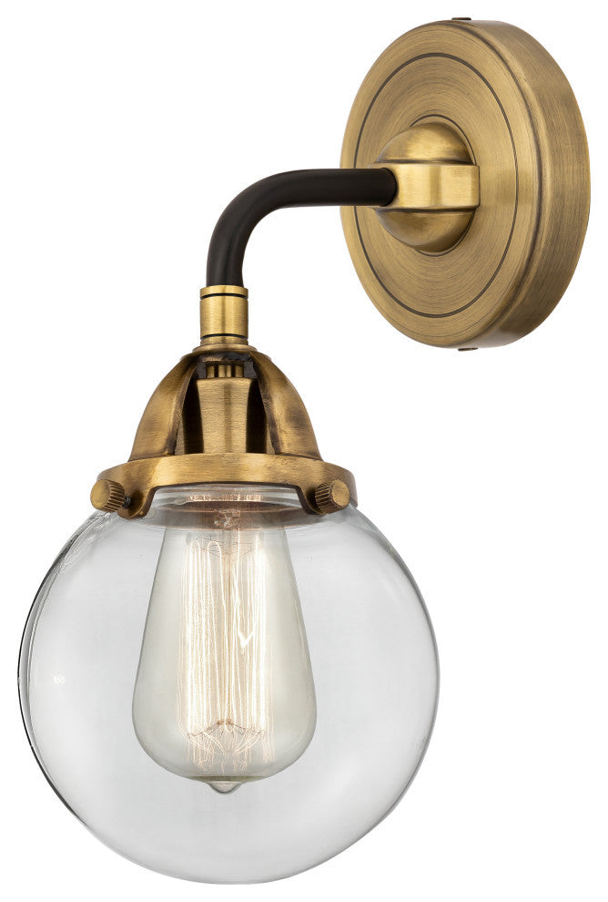 Beacon Sconce, Black Antique Brass, Clear, Clear