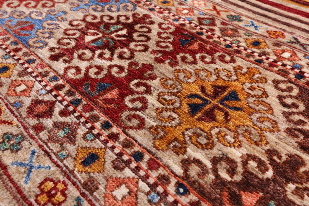 4' 0" X 6' 0" Super Kazak Khorjin Hand Knotted Rug Q5222