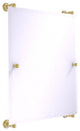Carolina Frameless Rail Mounted Mirror, Unlacquered Brass