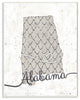 Stupell Industries Alabama Patterned Grey US State Design, 13 x 19