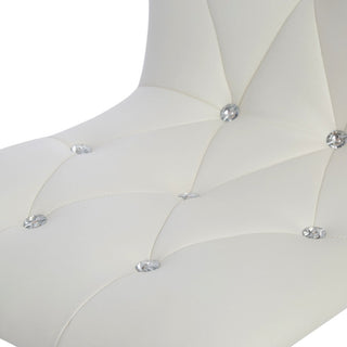 Evelyn Diamond Quilted Vanity Chair, White