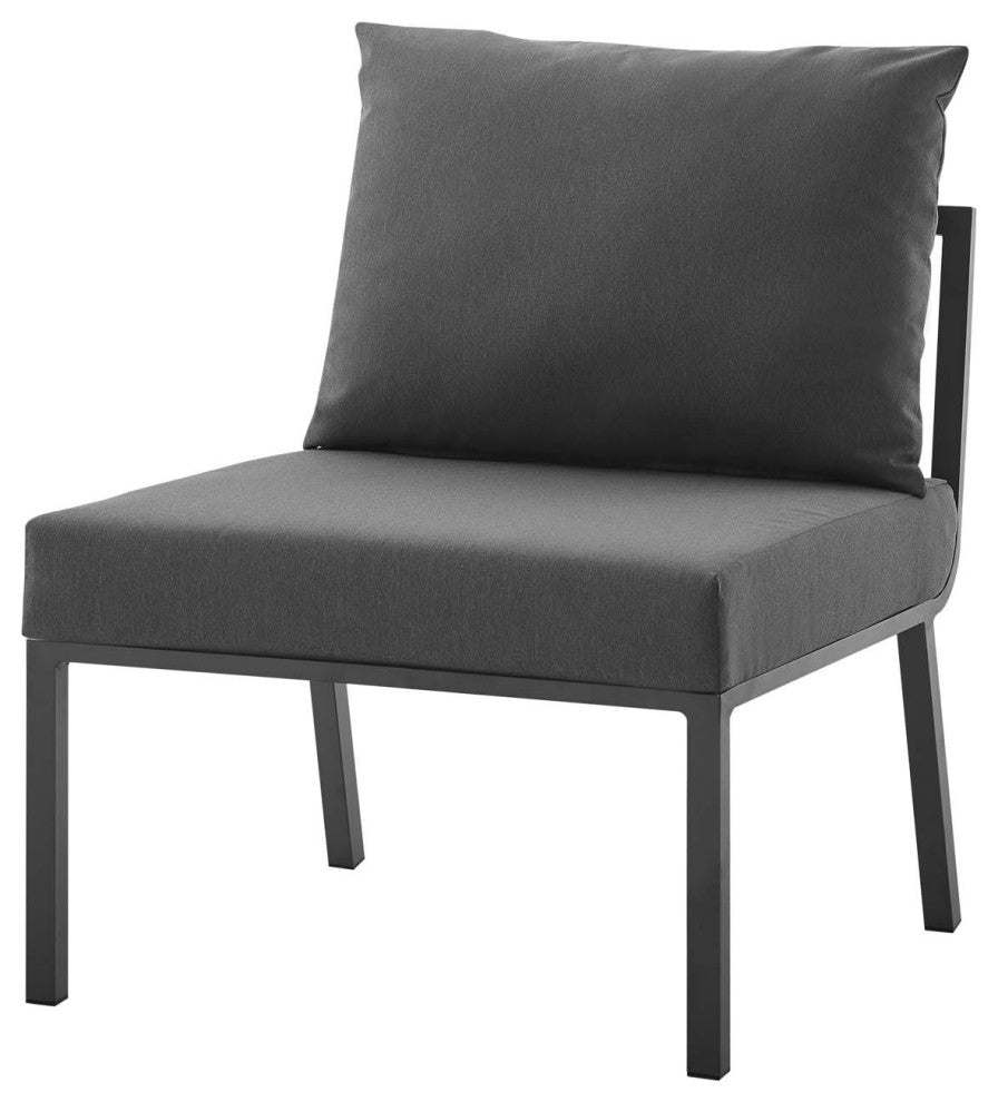 Lounge Sectional Sofa Chair Set, Aluminum, Metal, Gray, Modern, Outdoor