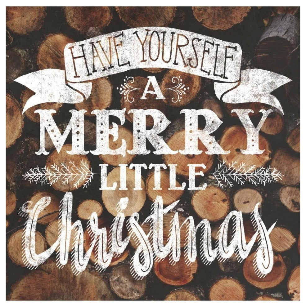 "Merry Little Christmas" Digital Paper Print by Laura Marshall, 42"x42"