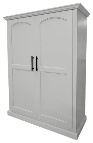 Modern Extra Wide Solid Wood Kitchen Pantry, Bright White