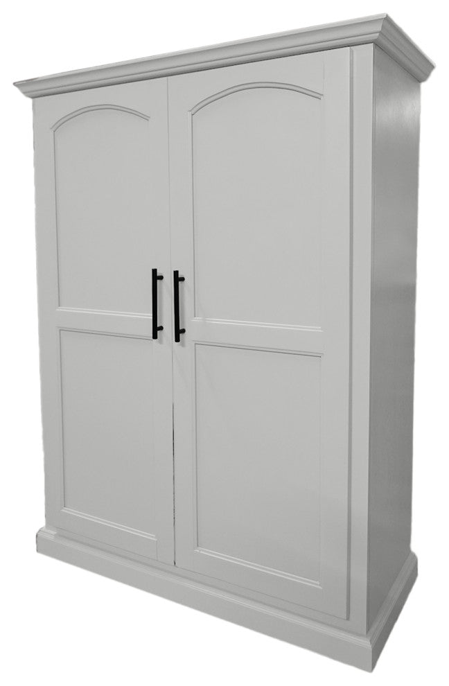 Modern Extra Wide Solid Wood Kitchen Pantry, Bright White