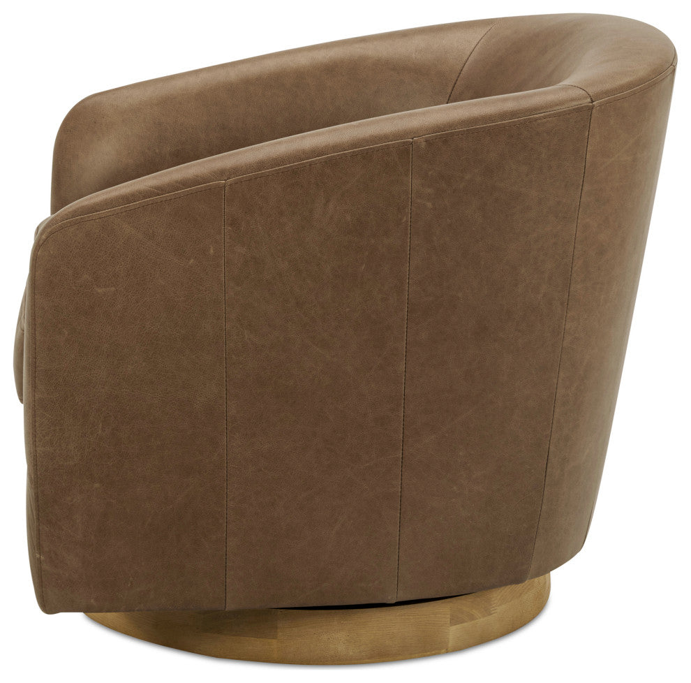 Oscy Leather Swivel Chair