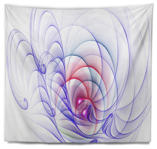 3D Blue Surreal Illustration Abstract Wall Tapestry, 39"x32"