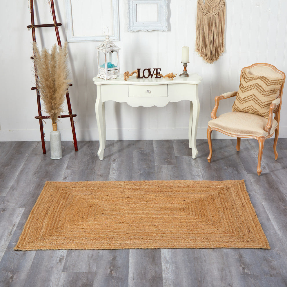 6' x 4' Handwoven Natural Fiber Beacon Jute Rug