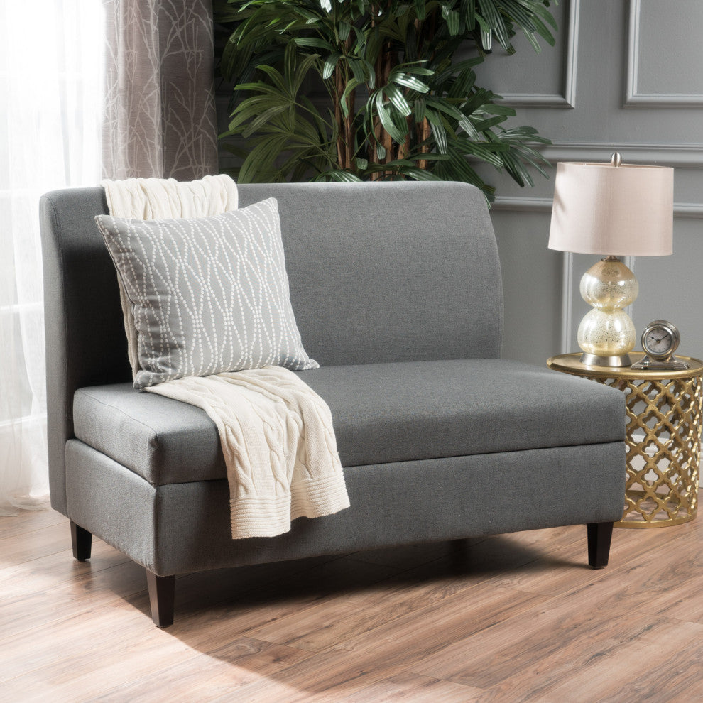 GDF Studio Toro Versatile Modern Fabric Storage Loveseat, Charcoal