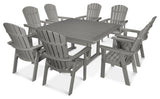 POLYWOOD Nautical Adirondack 9-Piece Trestle Dining Set