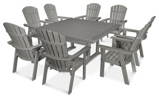 POLYWOOD Nautical Adirondack 9-Piece Trestle Dining Set