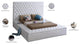 Bliss Velvet Upholstered  Bed, White, King