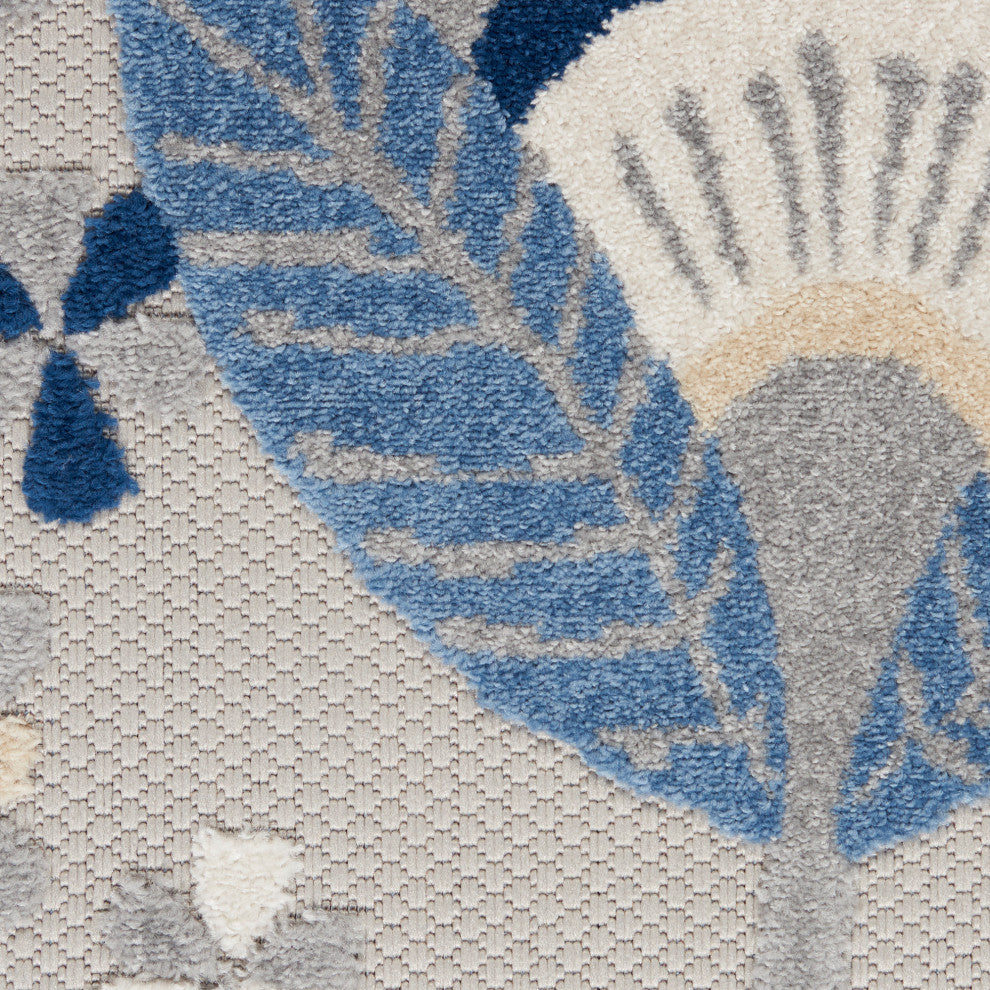 Nourison Aloha 6' x 9' Blue/Grey Contemporary Area Rug