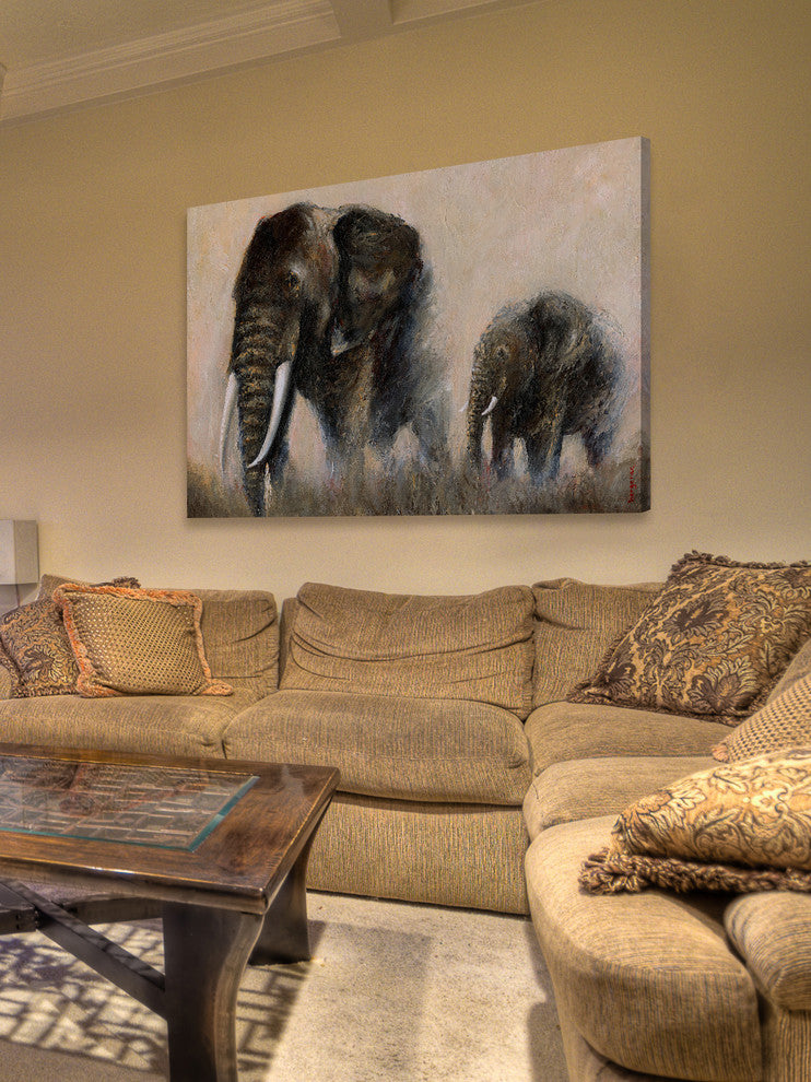 Marmont Hill, "Under My Protection" by Bergerac Painting Wrapped Canvas, 18x12