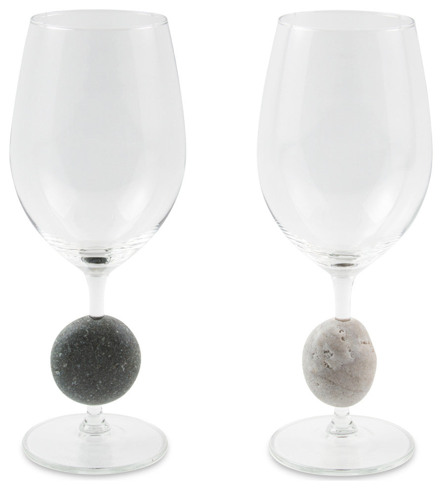 Stone Wine Glasses, Set of 2