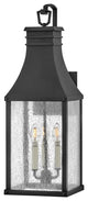 Hinkley Beacon Hill 3-Light Large Wall Mount Lantern 17465MB, Museum Black