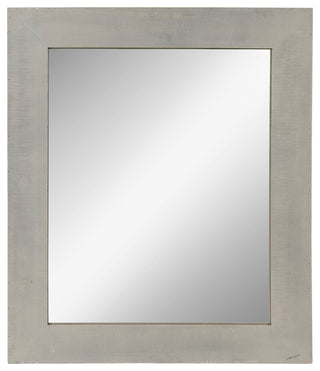 Garvey Wood Framed Wall Mirror, Rustic Brown 36x30