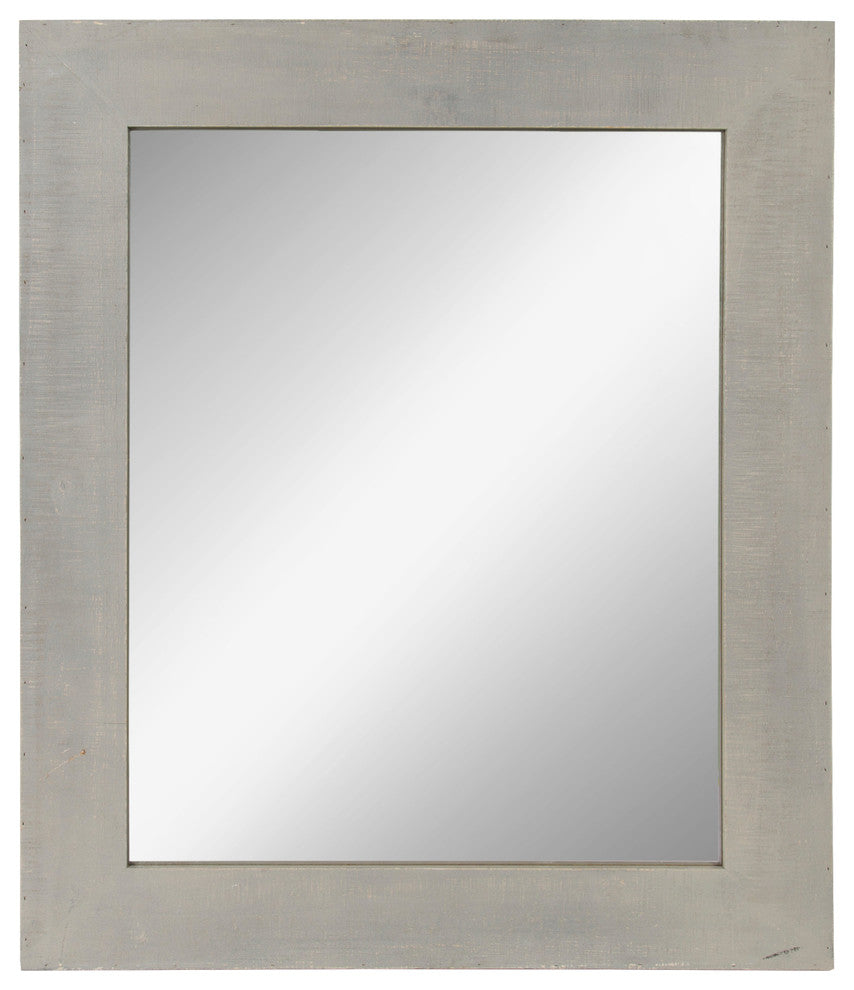 Garvey Wood Framed Wall Mirror, Rustic Brown 36x30