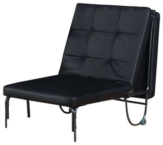 Senon Adjustable Futon and Chair, Silver and Black