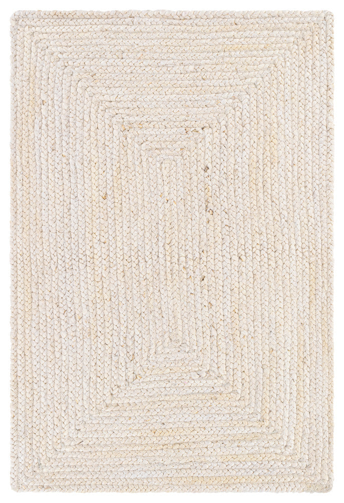 Natural Braids Cottage Area Rug, White, 10'x14'