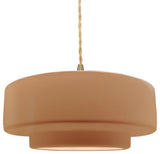 Radiance Medium Tier Pendant, Adobe Frame, Brushed Brass Metal, LED, Beige