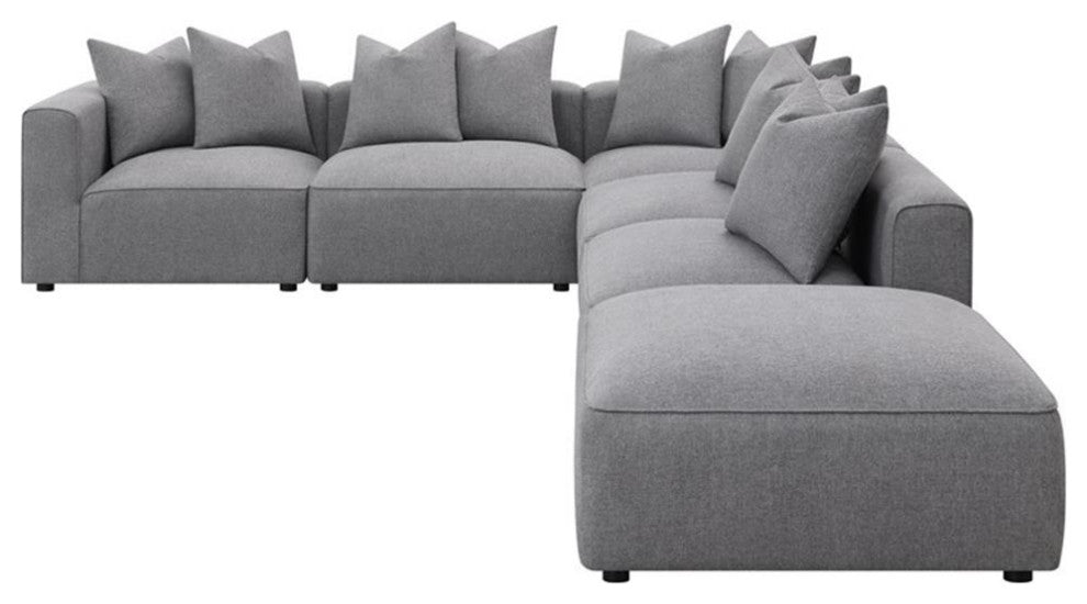 Coaster Jennifer Fabric Upholstered 6-piece Tight Seat Modular Sectional Gray