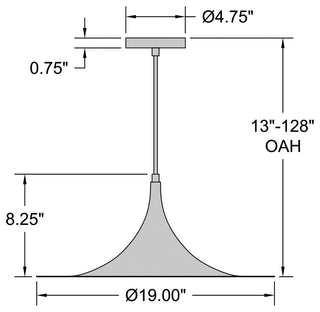 Access Lighting 23785LEDDLP Costa 19"W LED Pendant - Matte Black