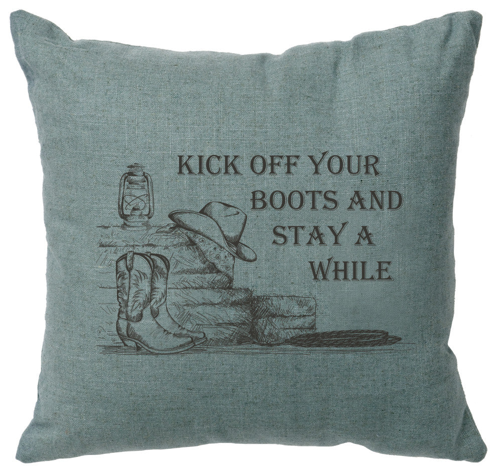 Image Pillow 16x16 Kick off Boots Linen Ocean