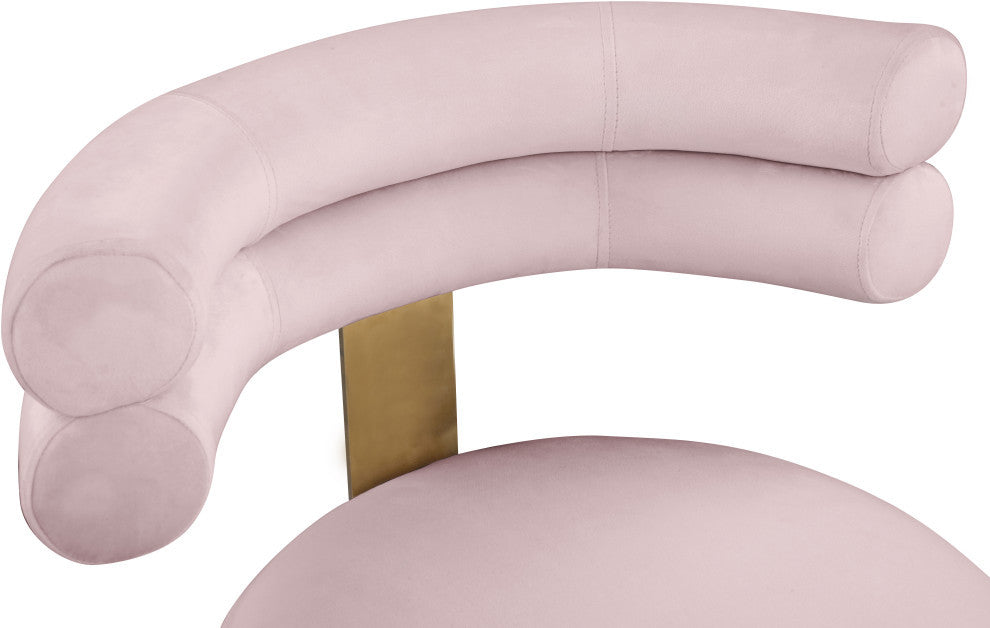 Fitzroy Velvet Upholstered Dining Chair (Set of 2), Pink