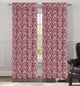 Jacquard Fern Drapery Curtain Panels, Fuchsia, 50"x63", Set of 2