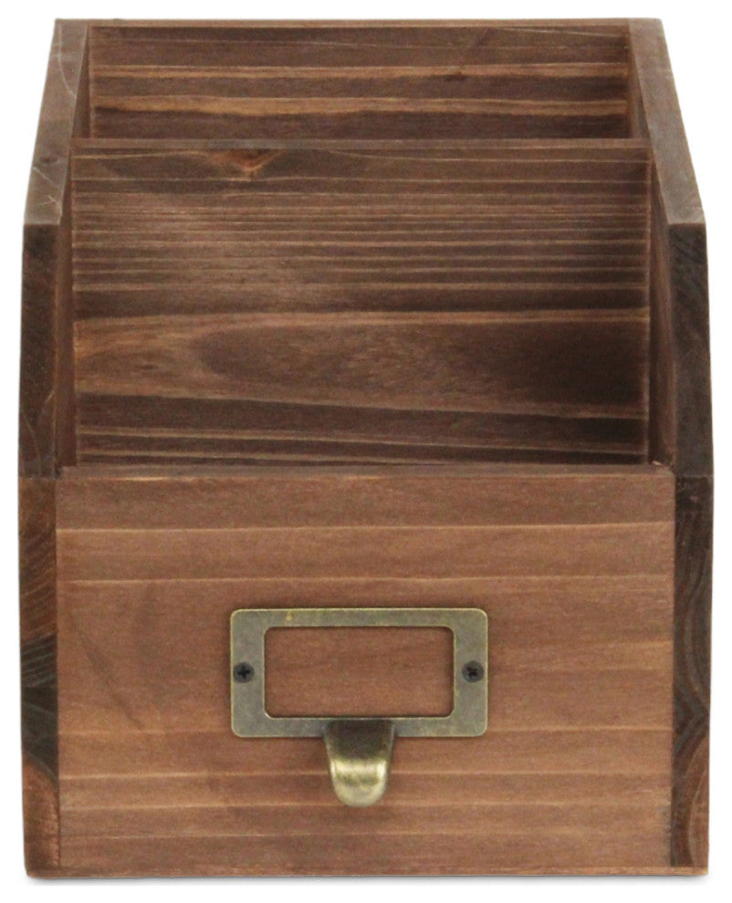 2-Slot Wooden Desk Organizer