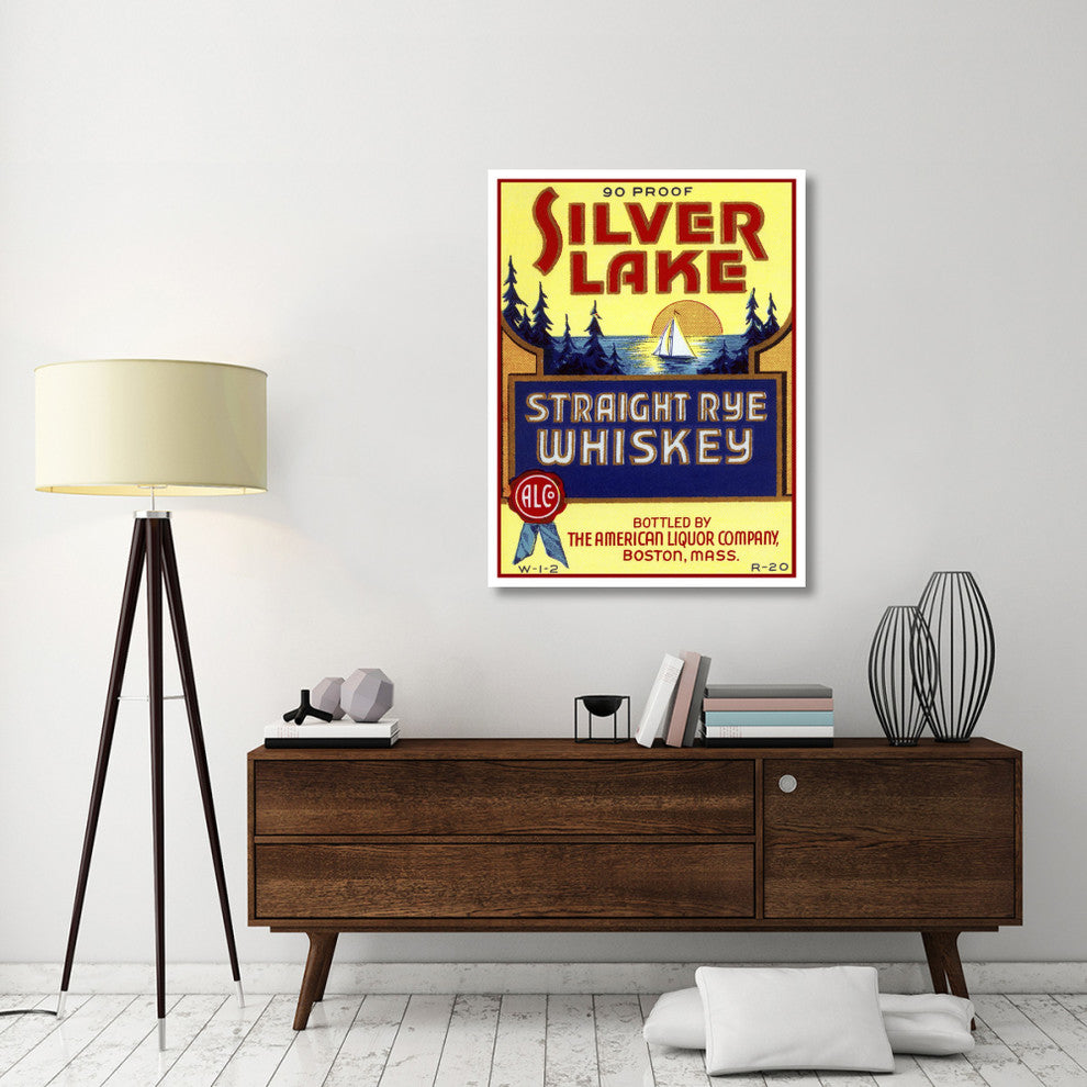 "Silver Lake Straight Rye Whiskey" Print by Vintage Booze Labels, 35"x46"