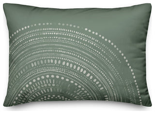 Green Circle Dot Pattern 14x20 Indoor/Outdoor Pillow