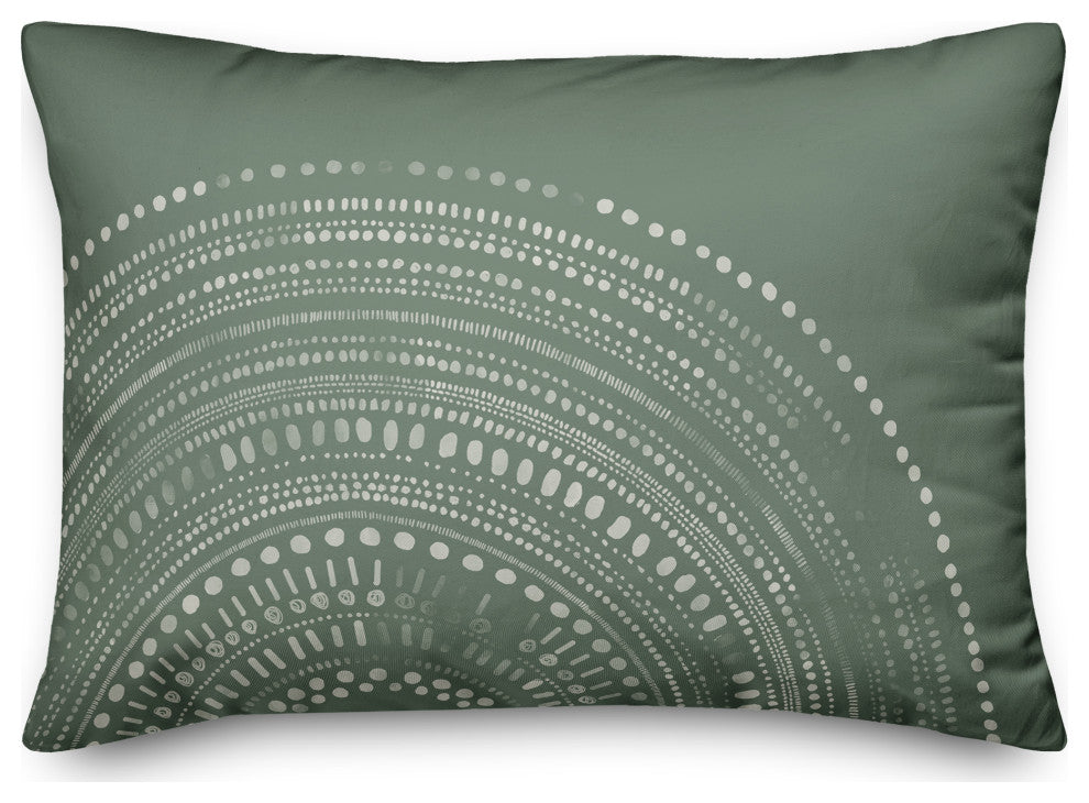 Green Circle Dot Pattern 14x20 Indoor/Outdoor Pillow