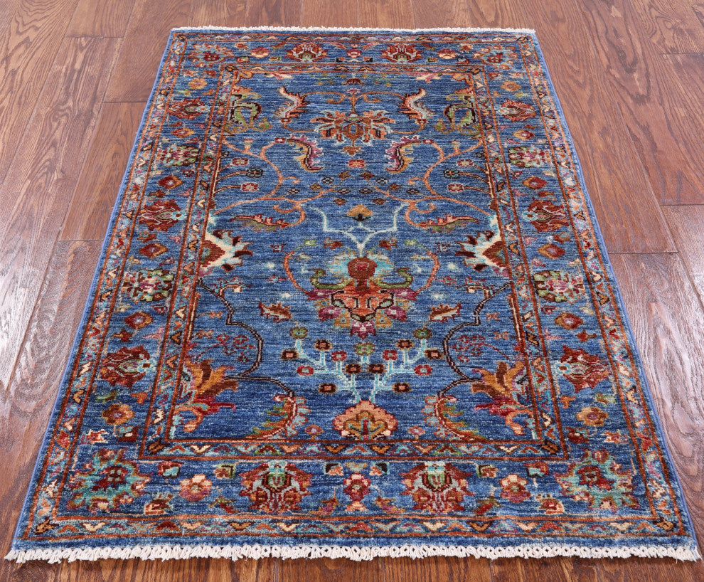 Hand-Knotted Persian Tabriz Rug 2' 8" X 3' 11" Q5797