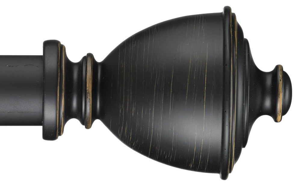 Muskoka Non-Telescoping Curtain Rod, Distressed Wood, 120''
