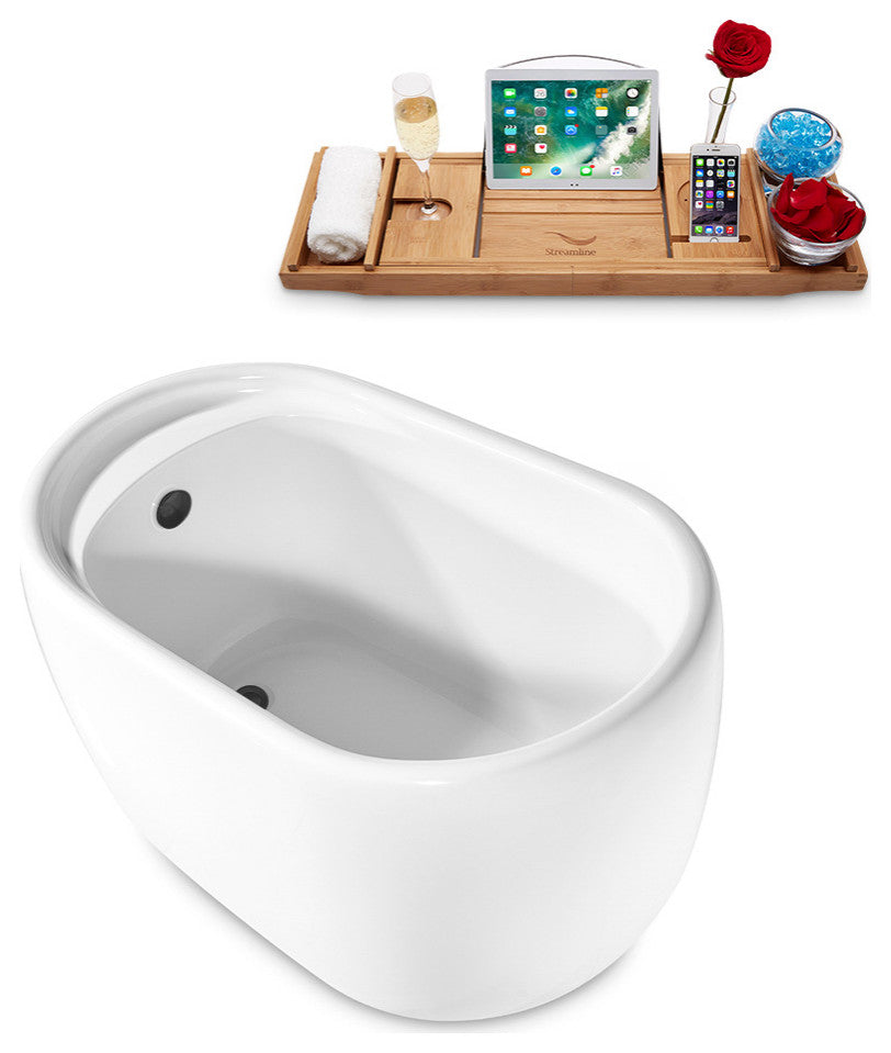 51" Streamline N2040BGM Freestanding Tub and Tray With Internal Drain