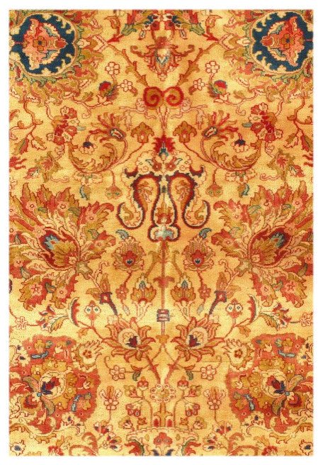 Gold Color Fine Hand Knotted Agra Rug 12'x18'