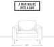 A Man Walks Into A Bar Typography 12x36 Black Framed Canvas