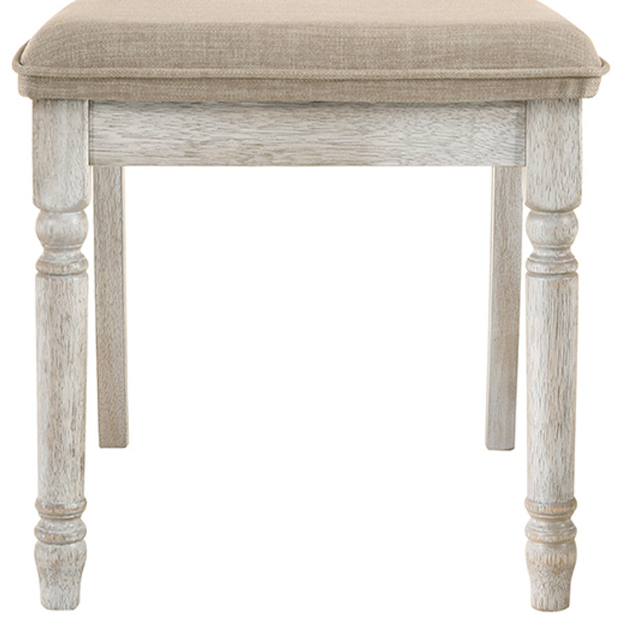 Cillin Fabric Upholstered Side Chair, Antique White, Set of 2