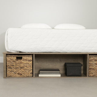 Prairie Storage Bed with Baskets, Weathered Oak