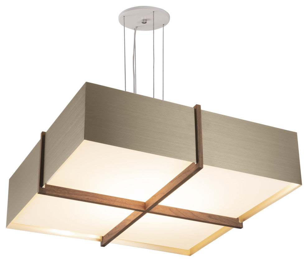 Veram Pendant Integrated LED, Walnut, Distressed Brass, 18, 3500k