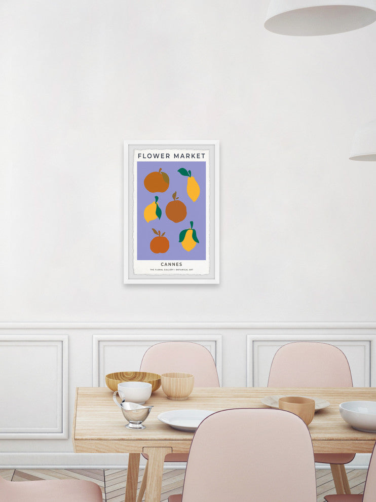 "Flower Market Cannes" Framed Painting Print, 12x18