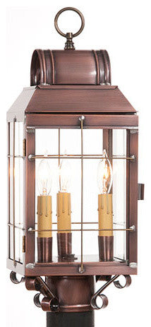 Handcrafted Outdoor Post Lantern, Antique Copper