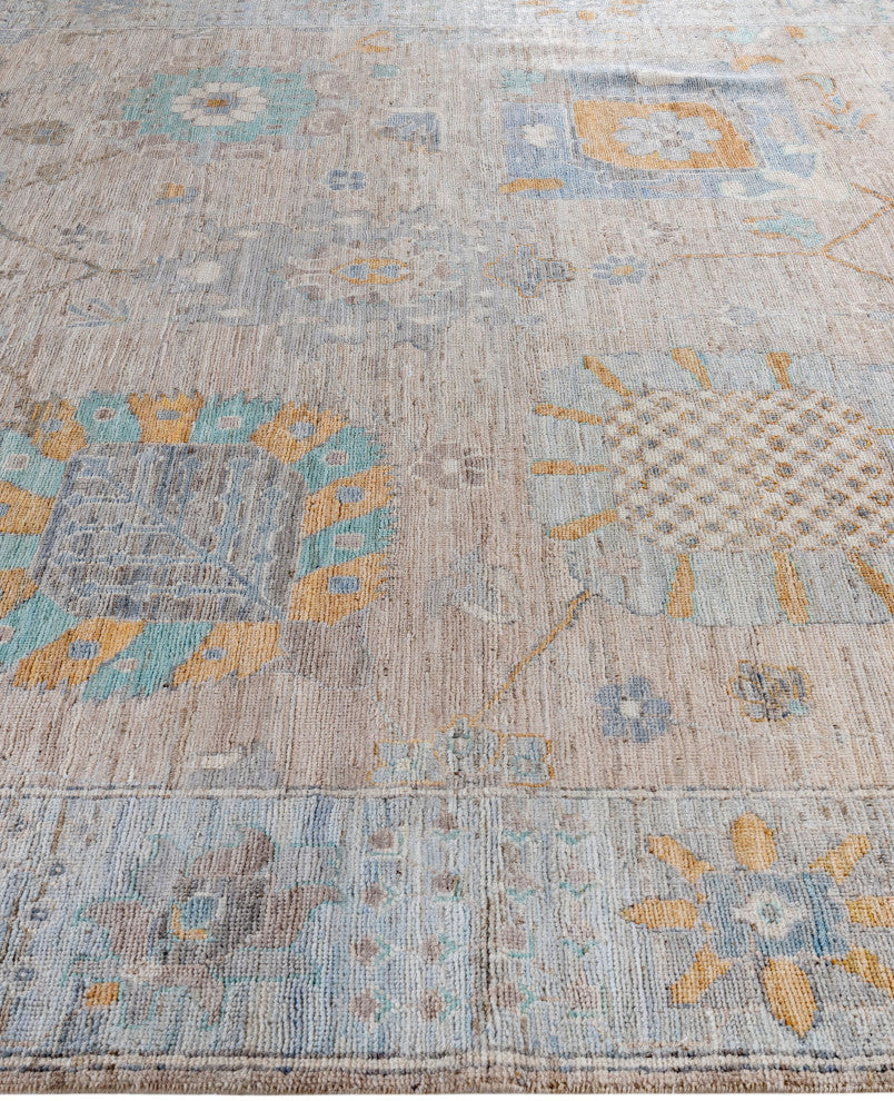 Oushak One-of-a-Kind Hand-Knotted Area Rug Beige, 7'11" x 9'10"