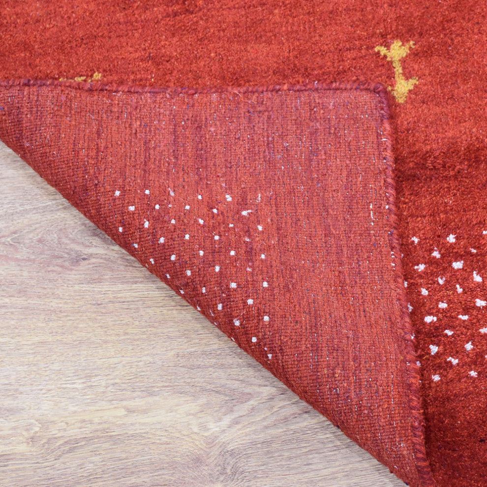 HAND KNOTTED LOOM SILK ECO-FRIENDLY AREA RUGS -8'x10',Rectangle,Red,Contemporary