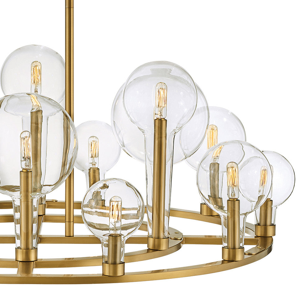 Hinkley Alchemy Chandelier, Lacquered Brass, 15 Light